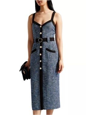 Ted baker Diniiad Tweed Midi Dress